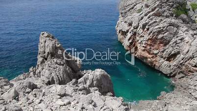 Clear crystal water and rocks, Mallorca Island, Balearic Islands, Spain