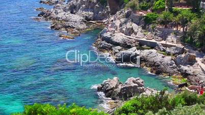 Lloret de Mar, crystal clear water, Costa Brava in Catalonia, Spain