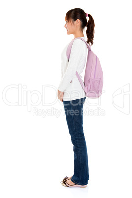 side view of Asian female student