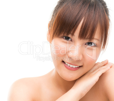 Asian skincare woman pampering her skin