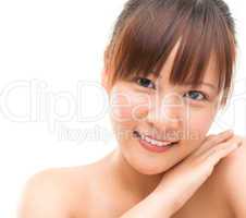 Asian skincare woman pampering her skin