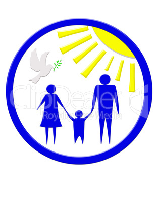 illustration of family of three persons