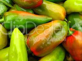 crop of multicolour bulgarian pepper