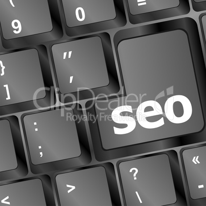 SEO button on the keyboard. Business concept