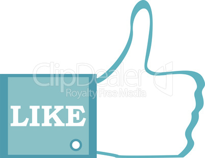 Abstract thumb up like hand symbol illustration. Isolated on white.