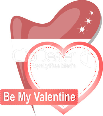 Heart shape with text Be my Valentine