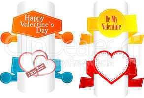 Valentine's day and wedding stickers and labels set