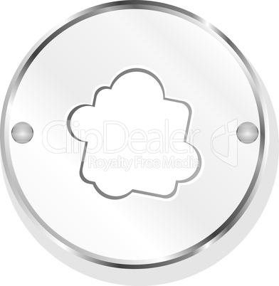 metallic button with cloud icon