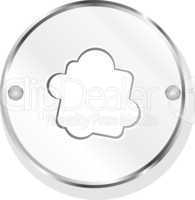 metallic button with cloud icon