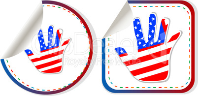 american hand sign stickers set