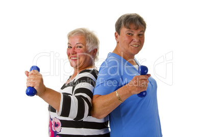 Seniorinnen mit Hanteln