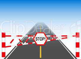 The road with a barrier