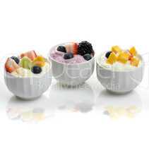 Yogurt  Assortment With Fruits And Berries