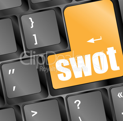 SWOT word on computer keyboard button