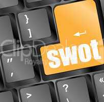 SWOT word on computer keyboard button