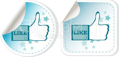 Thumb up hand stickers set