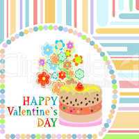 Vector valentine`s day frame with sweet cupcake. vector