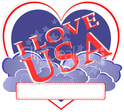 american independence day - usa heart shape design