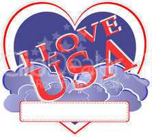 american independence day - usa heart shape design