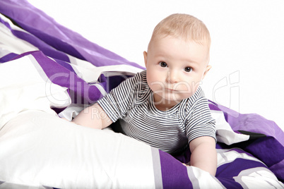 Toddler on bed