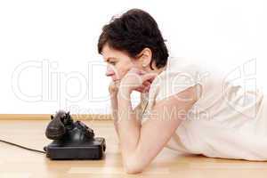 Woman waiting on call