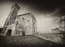 Pisa. Wonderful view at sunset of ancient Citadel Tower