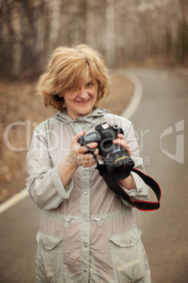 The woman photographs