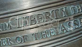 Closeup of Lettering on the Liberty Bell-Horizontal