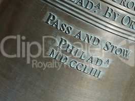 Closeup of Lettering on the Liberty Bell-Horizontal