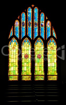 Stained Glass Christian Church Window in Hawaii