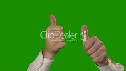 Thumbs up on the green Chroma Key