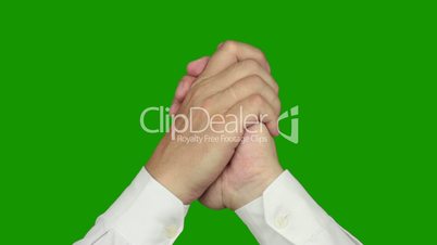Handshake over head. Alpha channel is included