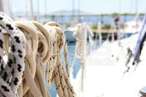 Ropes on the yacht