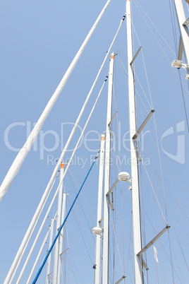 Many masts against the sky