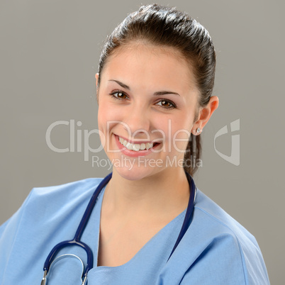 Portrait of smiling young female nurse