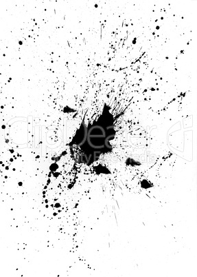 Black paint messy splatter