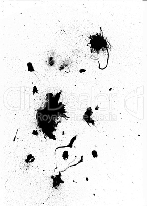 Black ink splashes and splatters