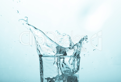 Close up on a glass of water