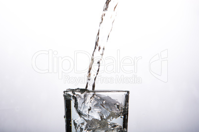 Close up on glass of water