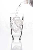 Sparkling water filling  glass
