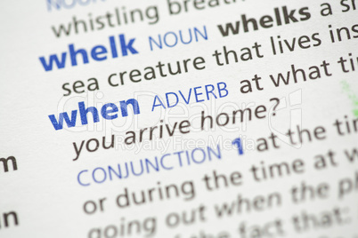 Whelk and when definition