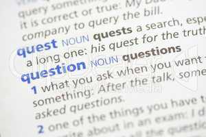 Quest and question definition