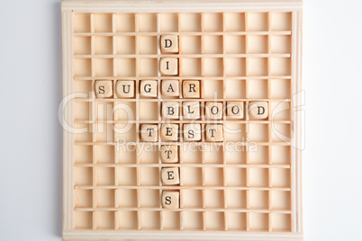 Words relating to diabetes on board game