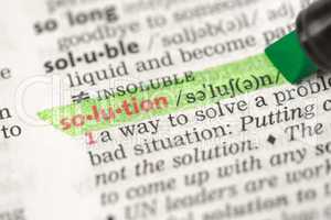 Highlighted definition of solution