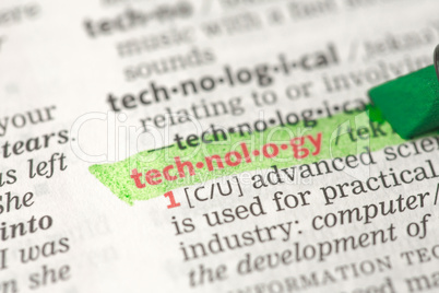 Technology definition highlighted in green