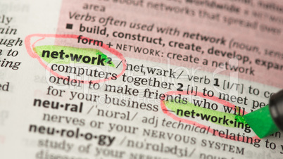 Network definition circled and highlighted