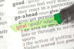 Goal definition highlighted in green