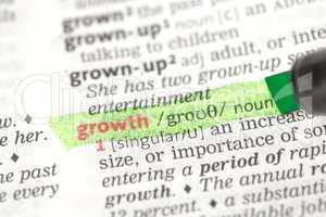 Growth definition highlighted in green