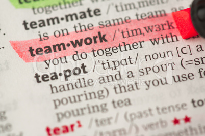 Teamwork definition highlighted in red