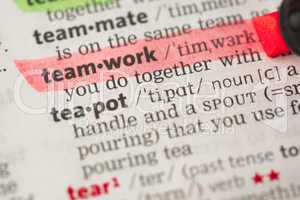 Teamwork definition highlighted in red